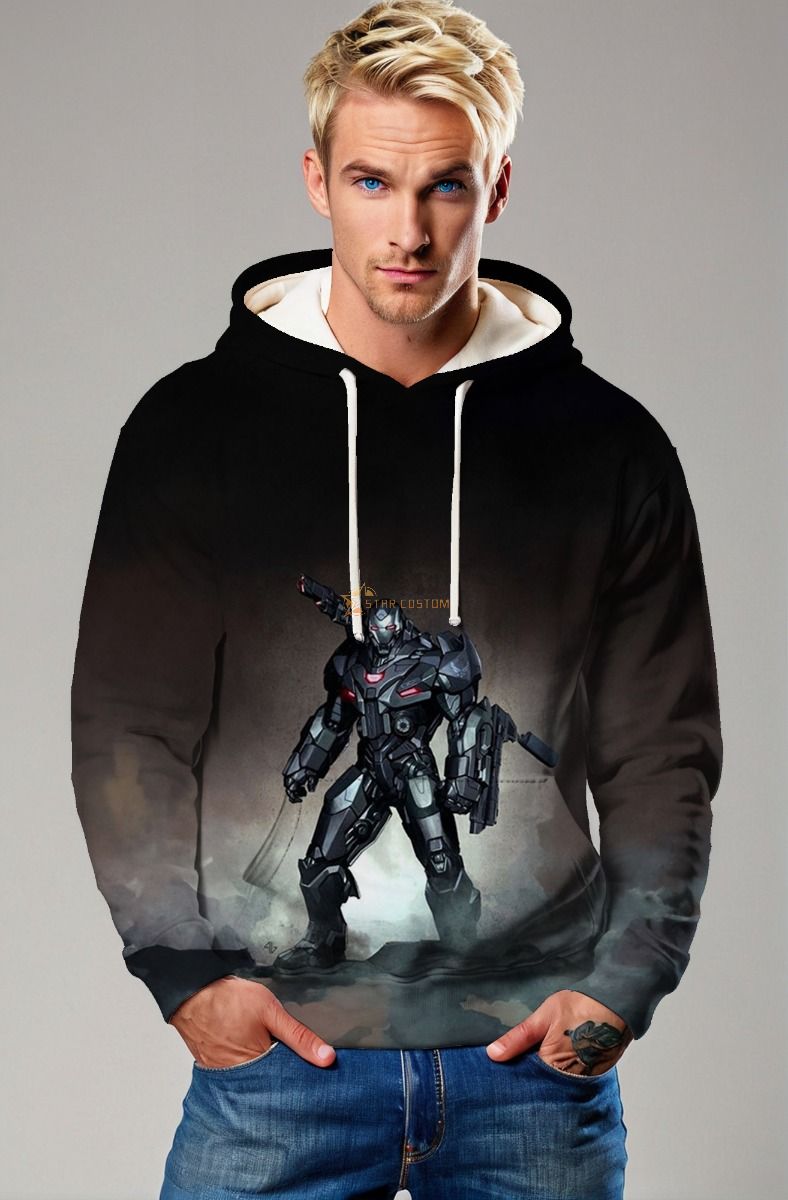 War Machine (James Rhodes) Hoodie - Armored Power in Motion