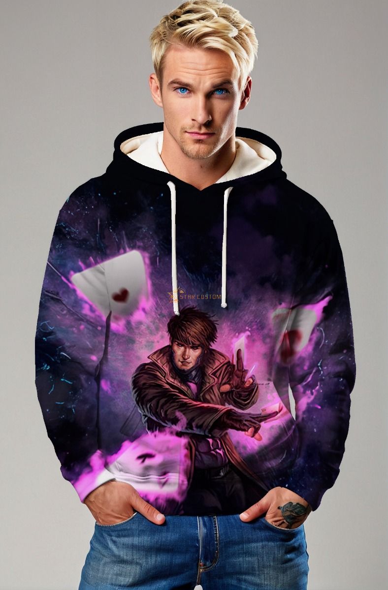 Gambit (Remy LeBeau) Hoodie - Kinetic Power at Your Fingertips