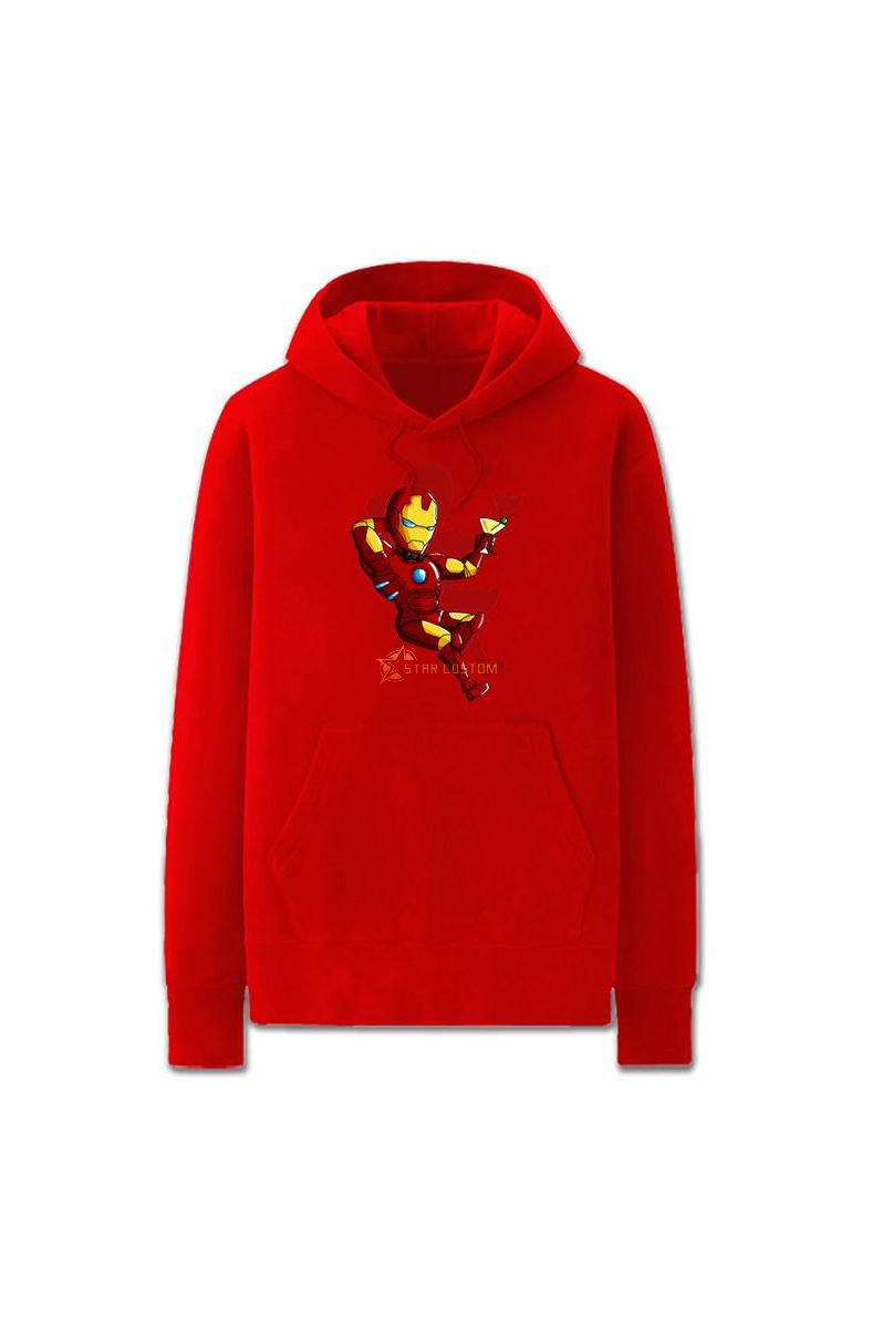 Iron Man Solid Color Iron Man Car Marvel Inspired Hoodie Solid