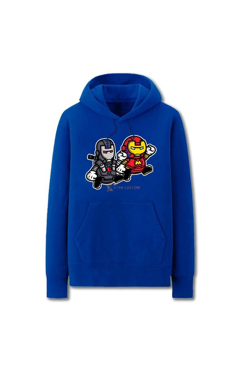 Iron Man Man Robot Cartoon Style Marvel Inspired Hoodie Solid
