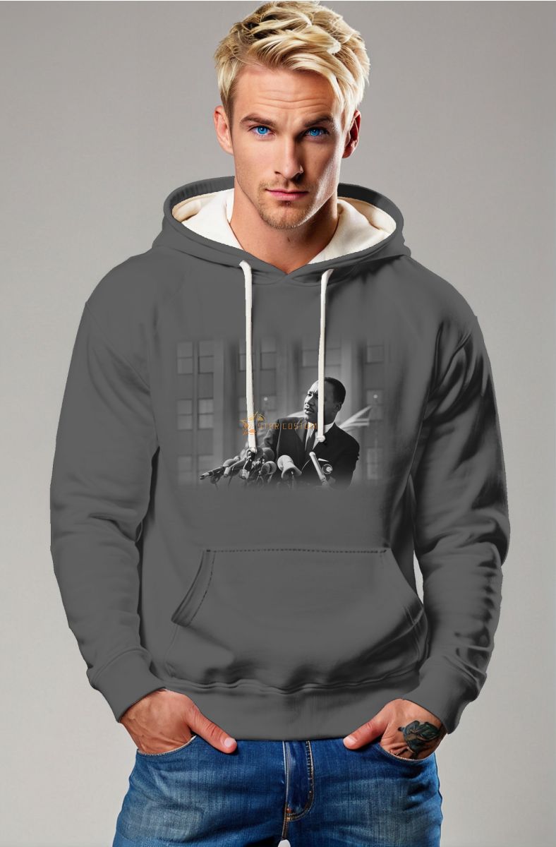 Martin Luther King Jr Inspired Comfortable Versatile Graphic Hoodie