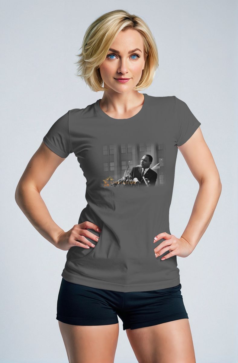 Stylish Minimalist Grey Martin Luther King Print Versatile Comfortable Tshirt