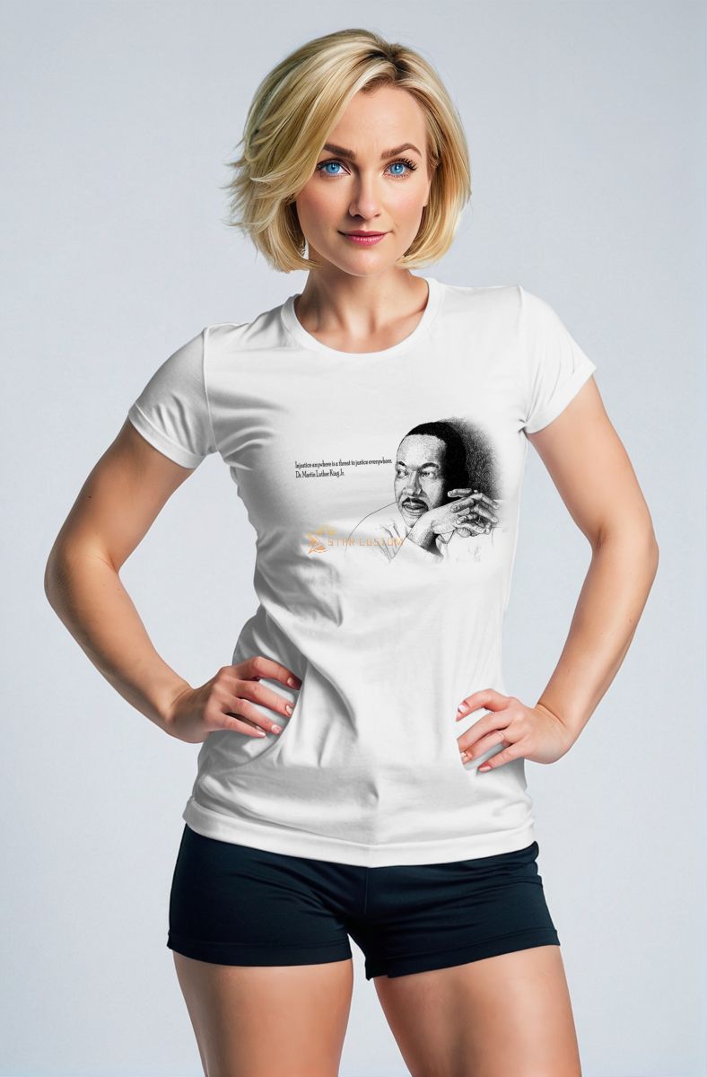 MLK Fashionable Unisex Soft Comfortable White Graphic Tee