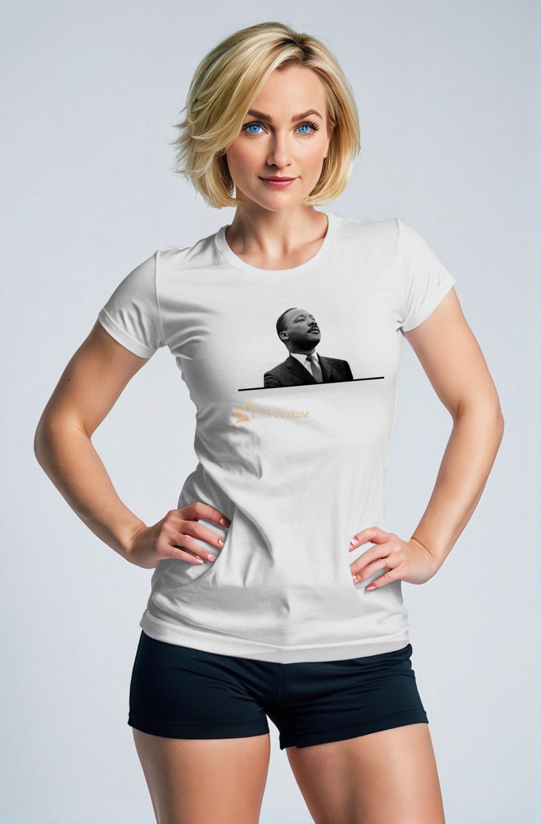Minimalist Martin Luther King Graphic White Fashion TShirt