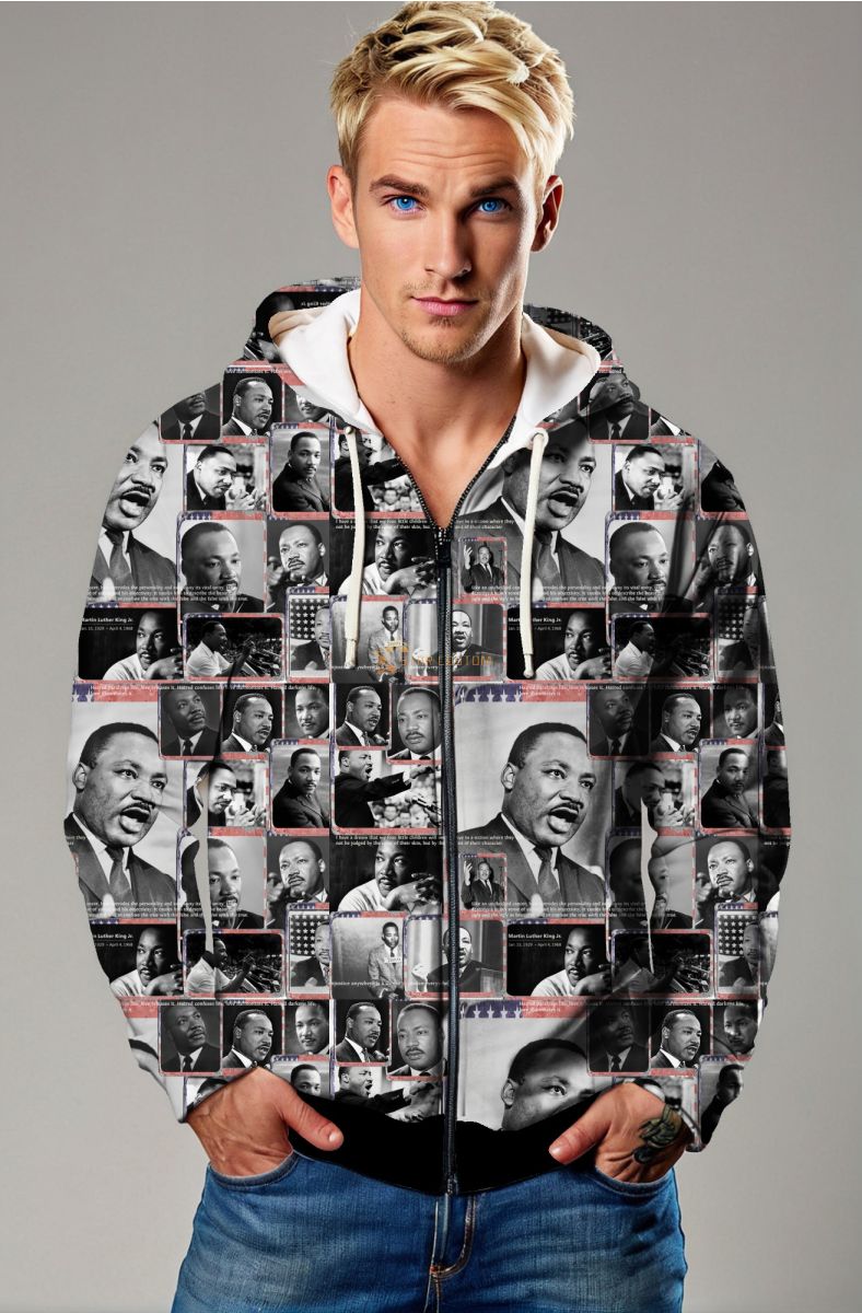 Cool Street Art Liberty Statue Independence Day Graphic Zip Up Hoodie