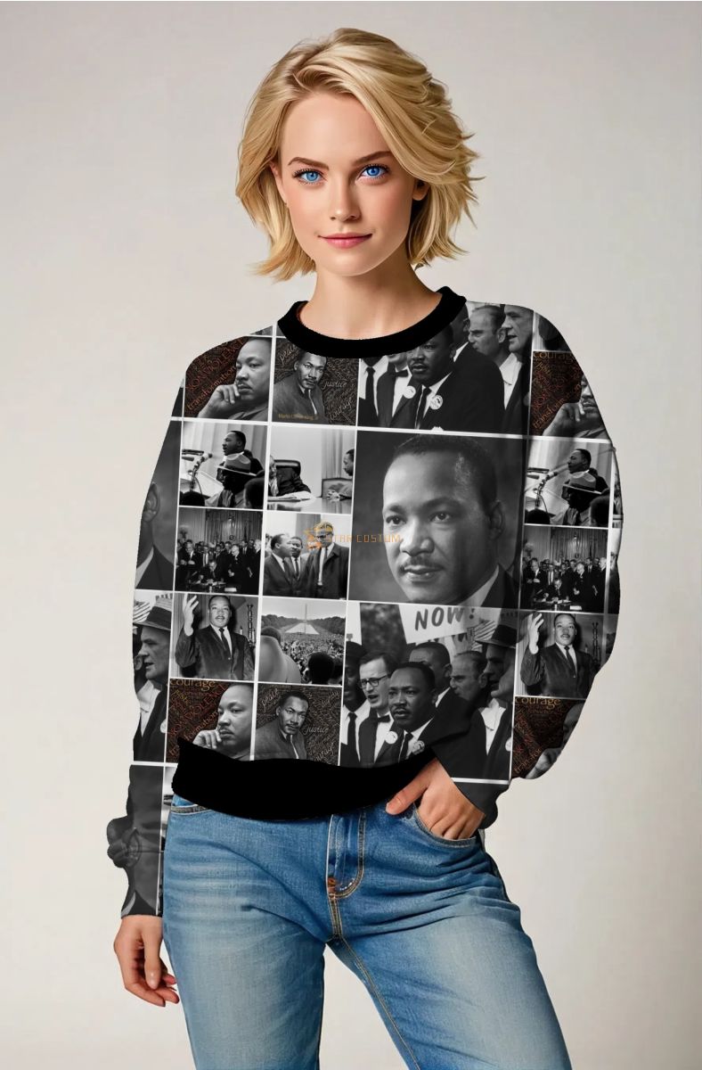 Martin Luther King Inspirational Graphic Crewneck Sweatshirt