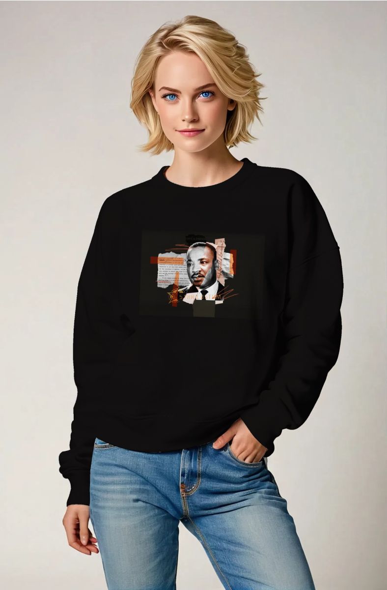 MLK Inspirational Black Crewneck Sweatshirt