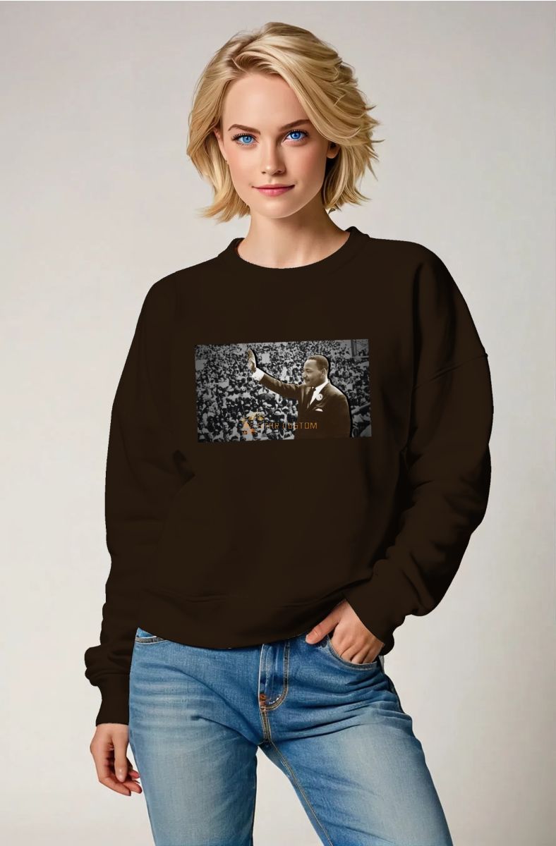 Martin Luther King Graphic Minimalist Casual Round Neck Sweatshirt