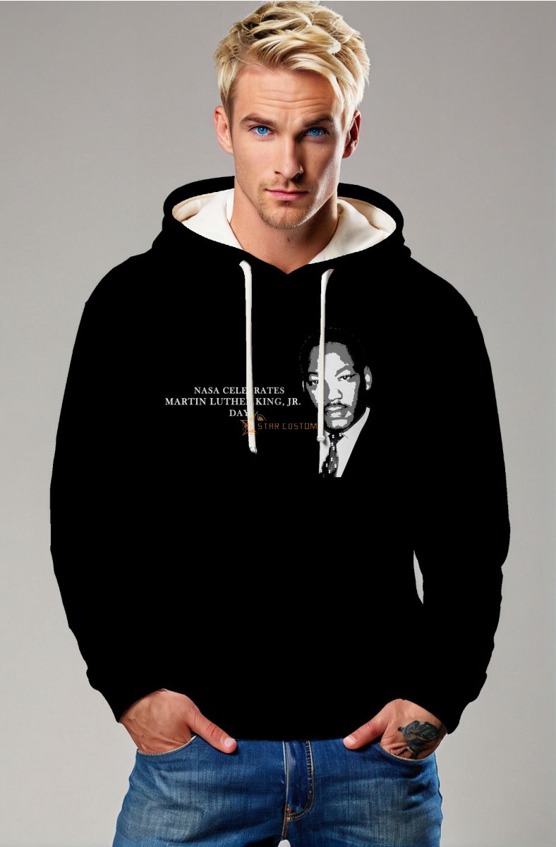 Martin Luther King Inspired Relaxed Fit Black Hoodie