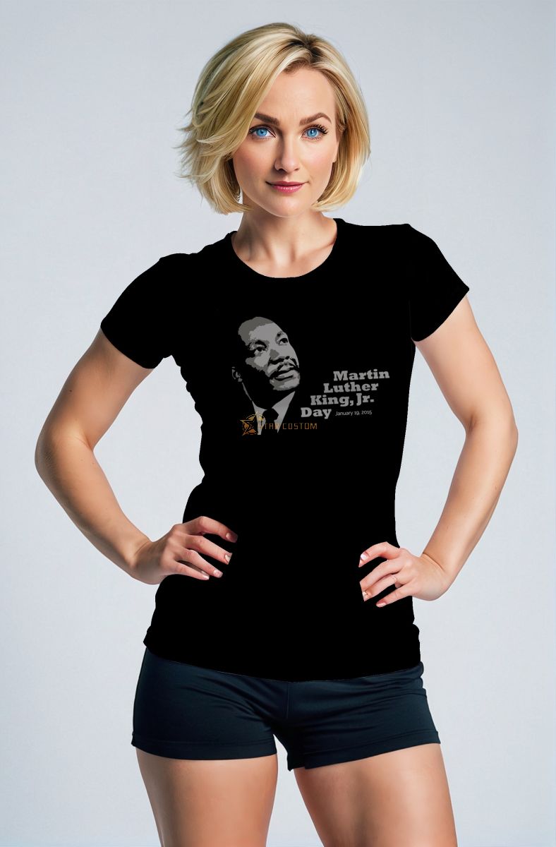 Street Style Martin Luther King Graphic Simple Cool Black TShirt