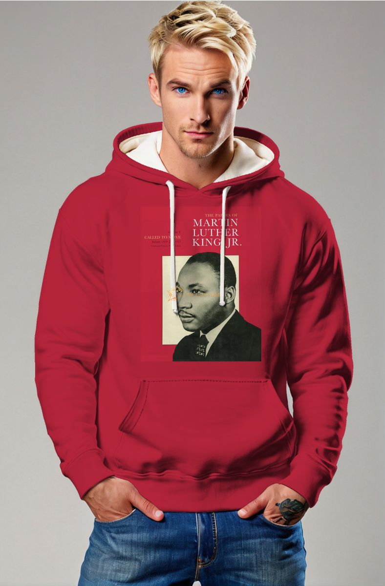 Radiant Red Statement Print Fashion Hoodie