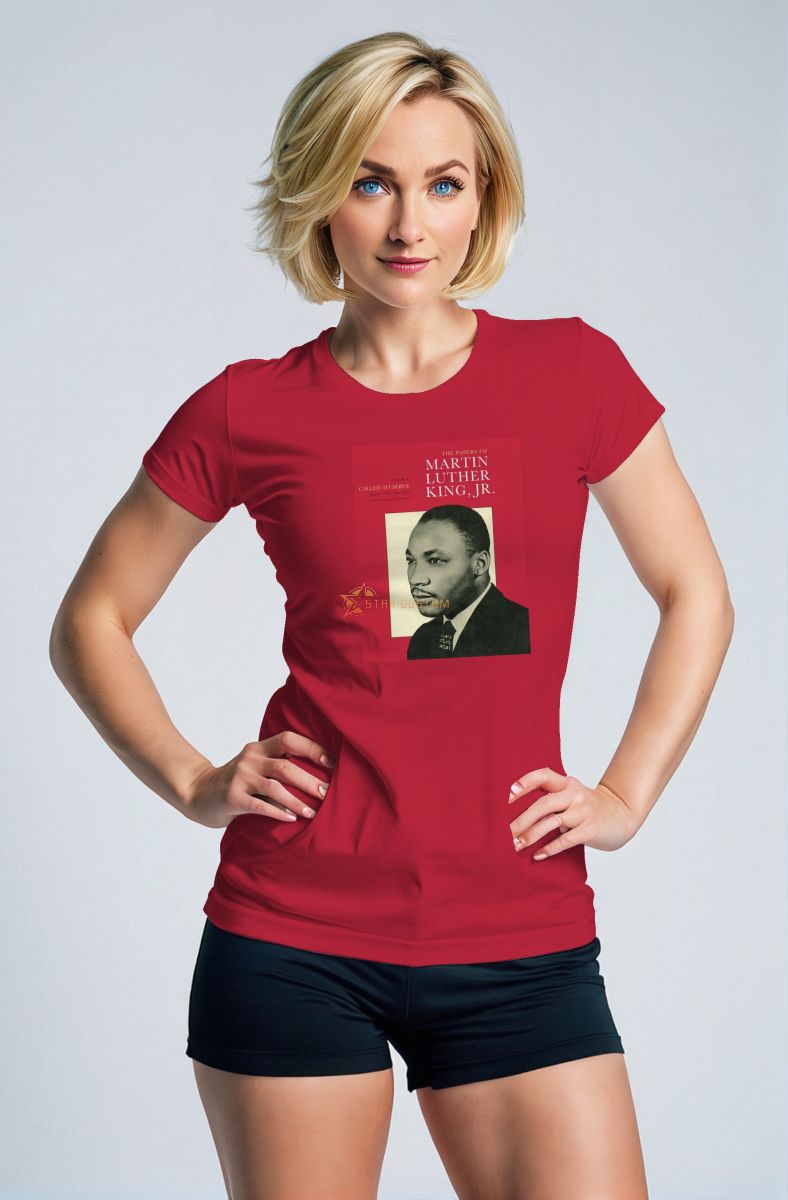 Radiant Red Graphic Print Martin Luther King Stylish TShirt