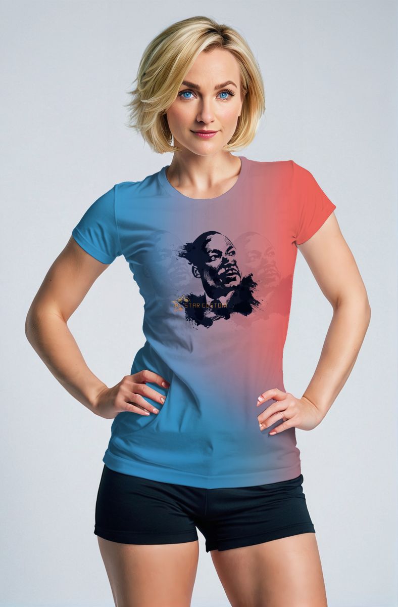 Martin Luther King Inspired Gradient Red Blue Graphic Tee