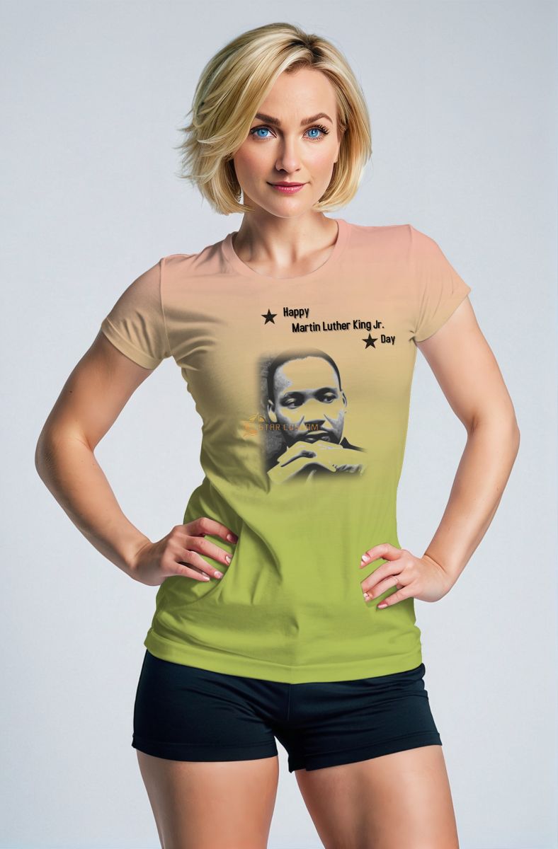 Comfort Soft Gradient Green Martin Luther King Graphic Tee