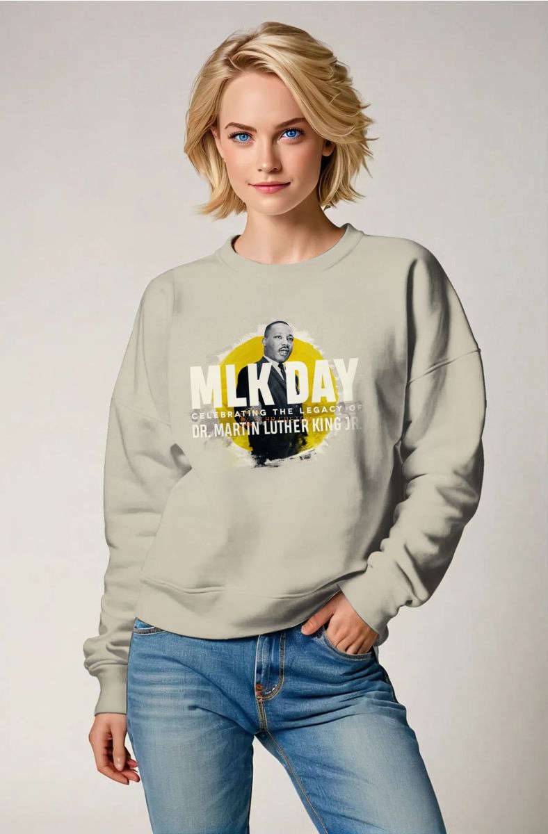 Martin Luther King Inspired Fashion Print Casual Crewneck Sweatshirt