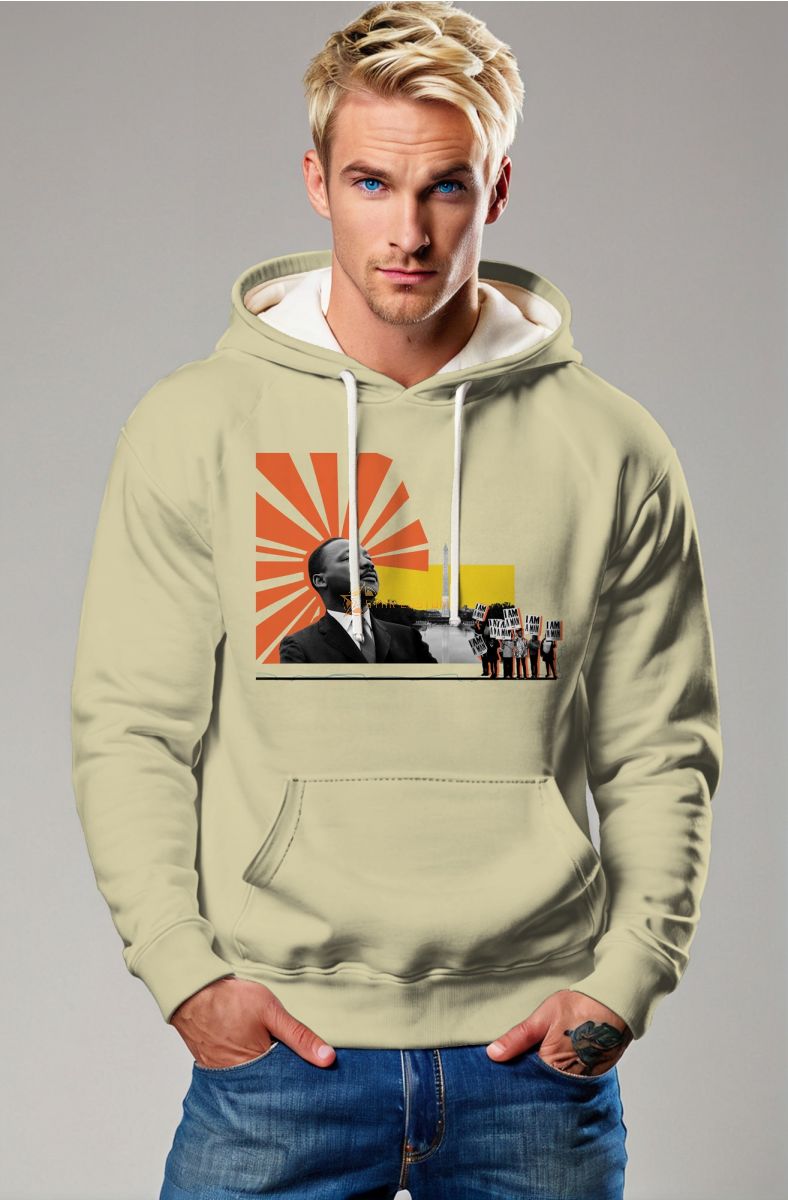 Majestic Colorful Martin Luther King Yellow Fashion Hoodie