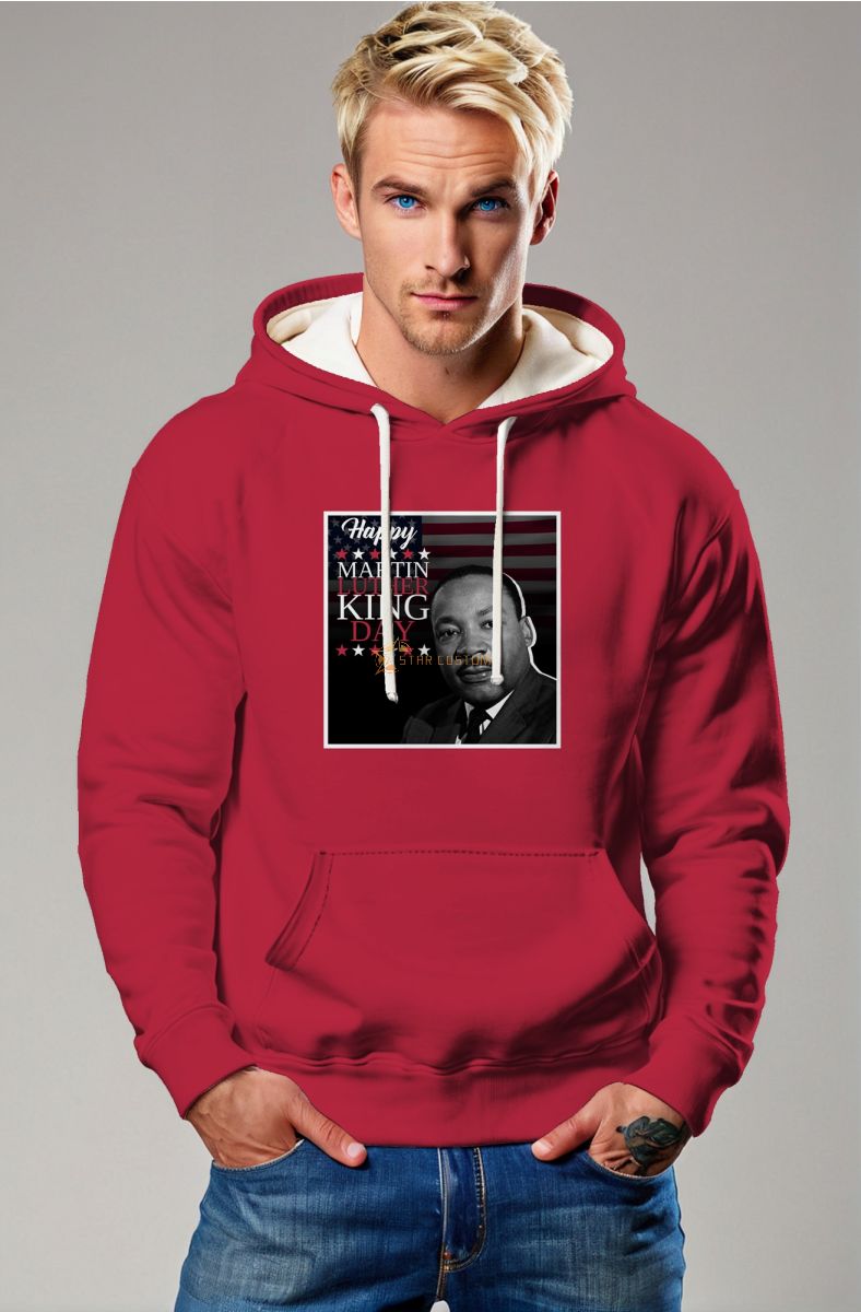 Stylish Red Martin Luther King Inspired Hoodie