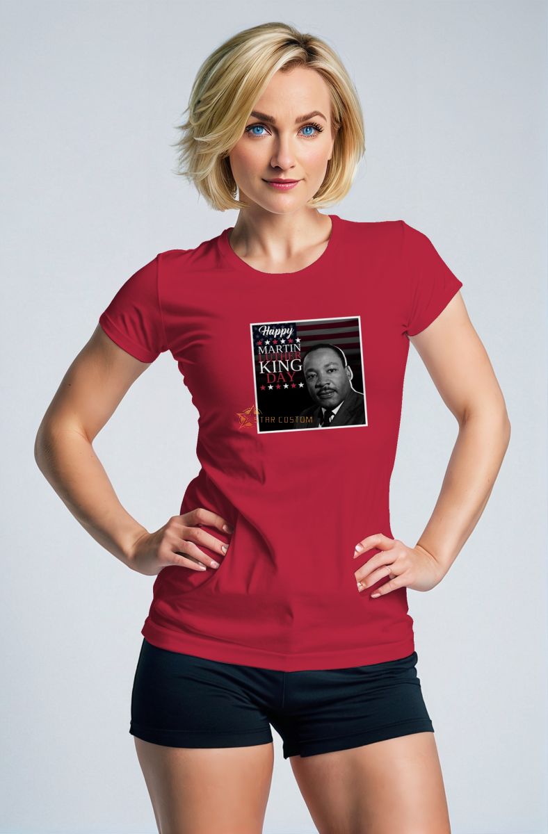 Radiant Red Stylish Dr Martin Luther King Graphic Tee