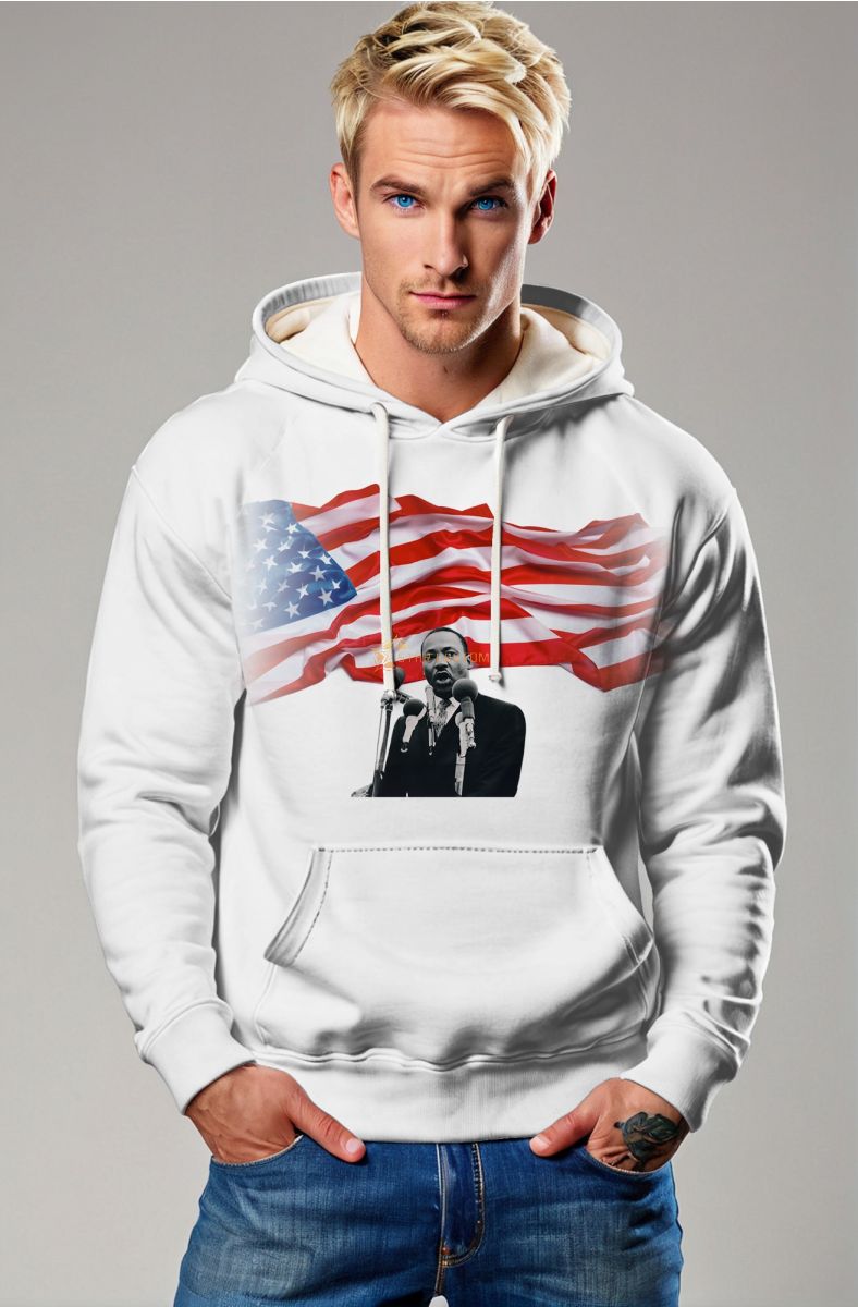 Martin Luther King Inspirational White Printed Hoodie