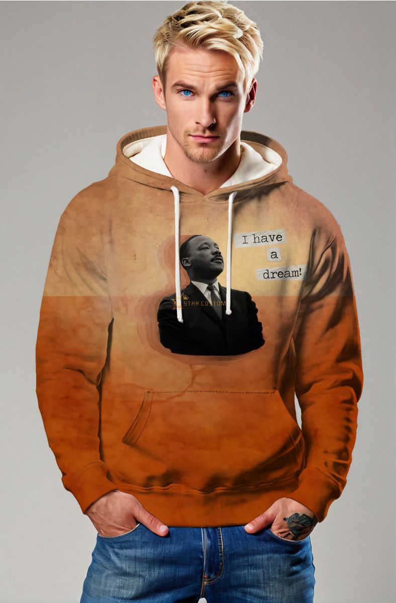 Martin Luther King Retro Unique Orange Hoodie