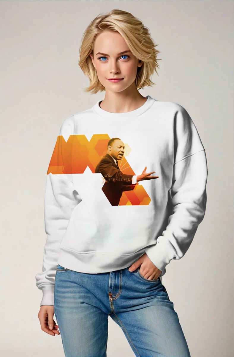 Martin Luther King Stylish White Cool Print Hoodie