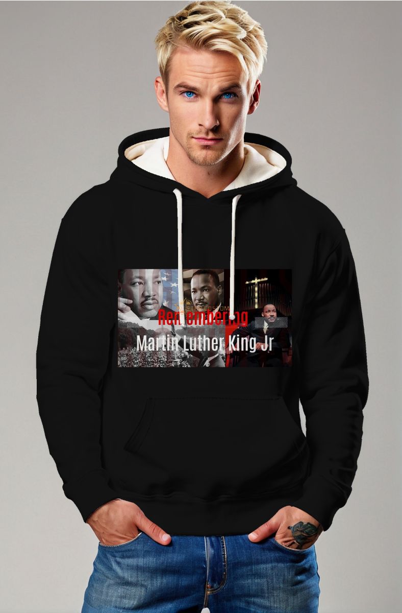 Stylish Black Martin Luther King Graphic Hoodie