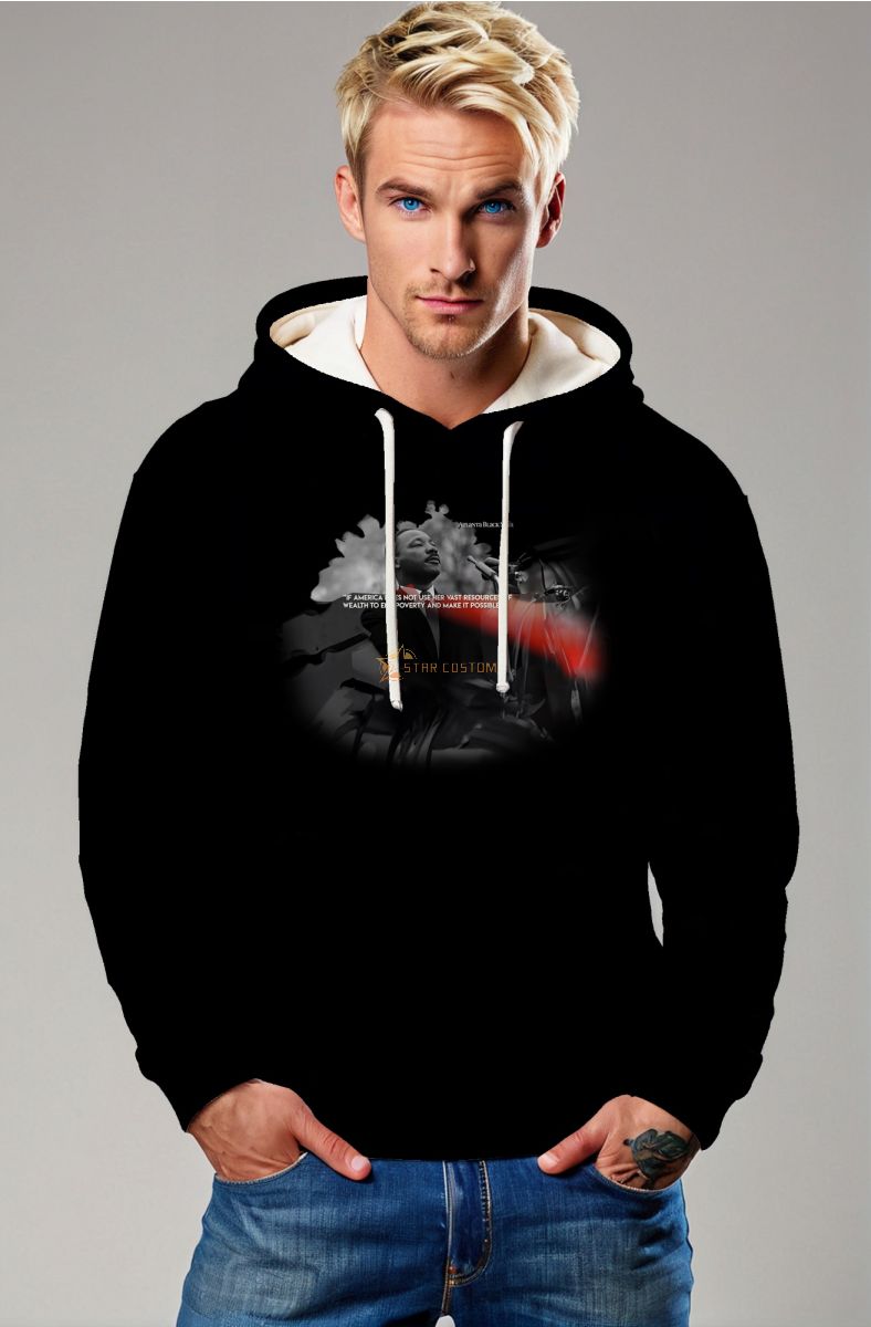 Modern Black Martin Luther King Graphic Hoodie
