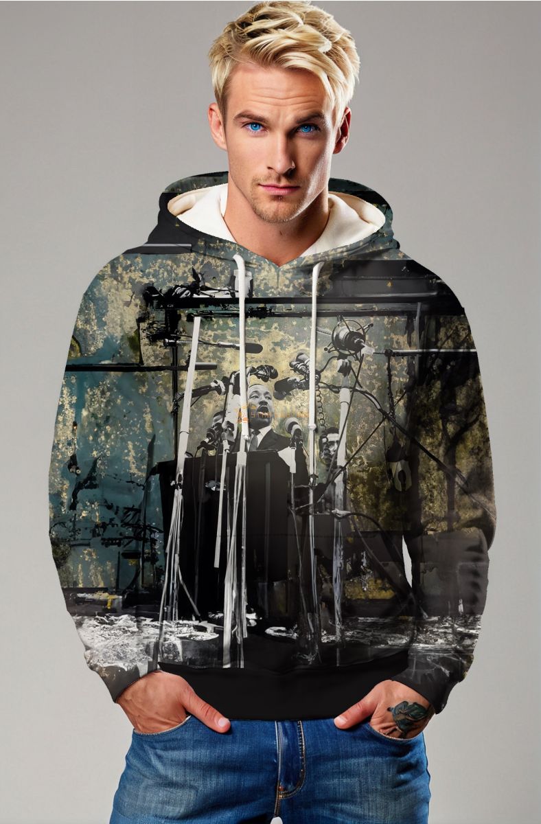 Retro Unique Martin Luther King Graphic Hoodie