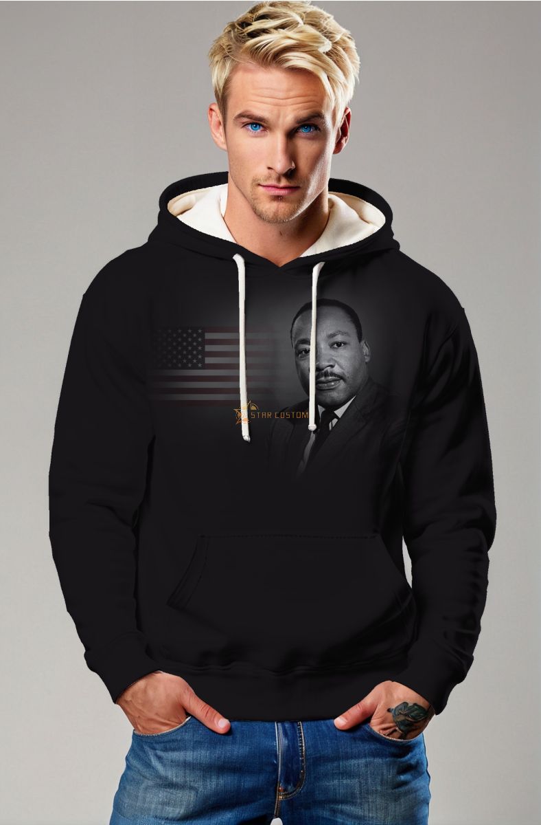 Modern Martin Luther King Fashion Print Hoodie