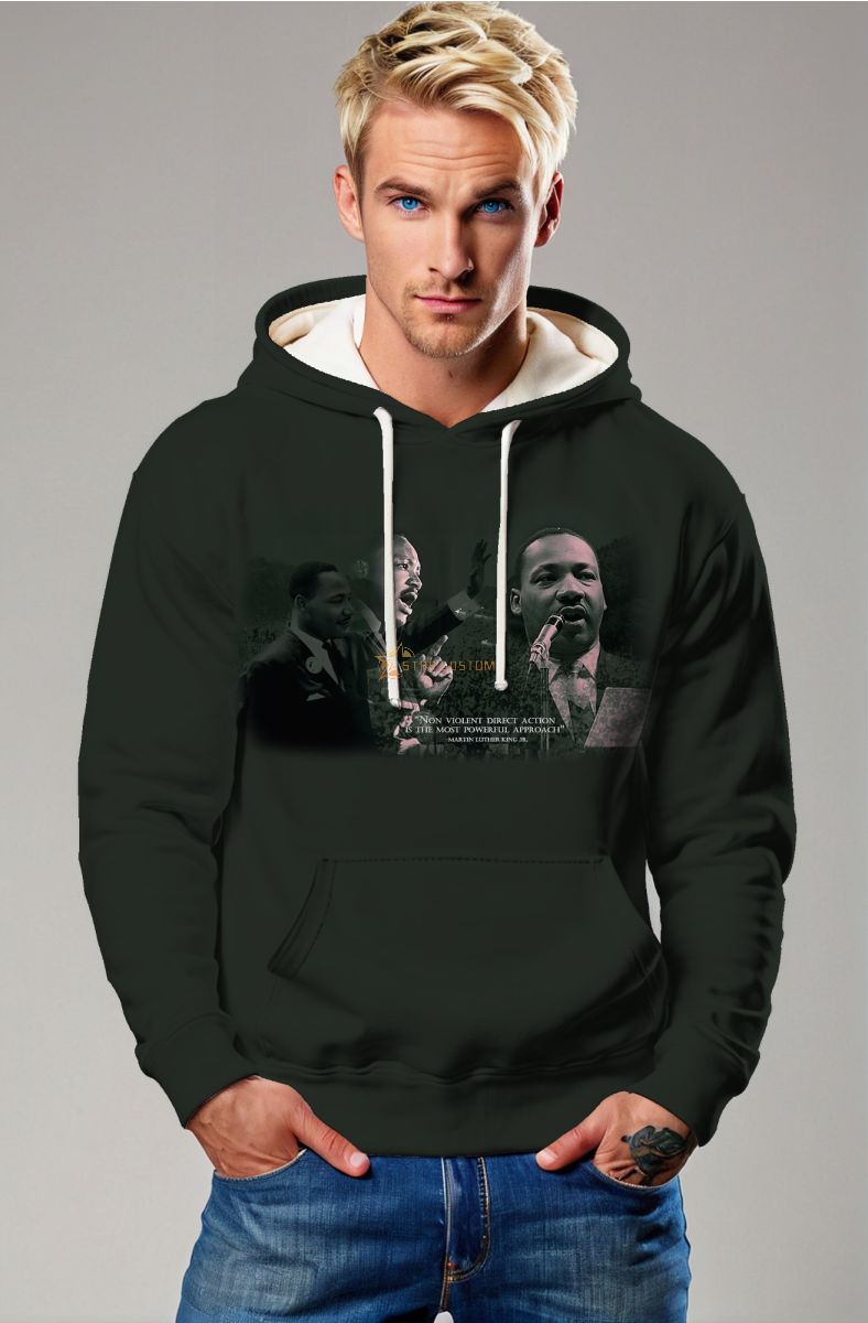 Black Fashion Martin Luther King Movie Inspired Avant Garde Comfortable Hoodie