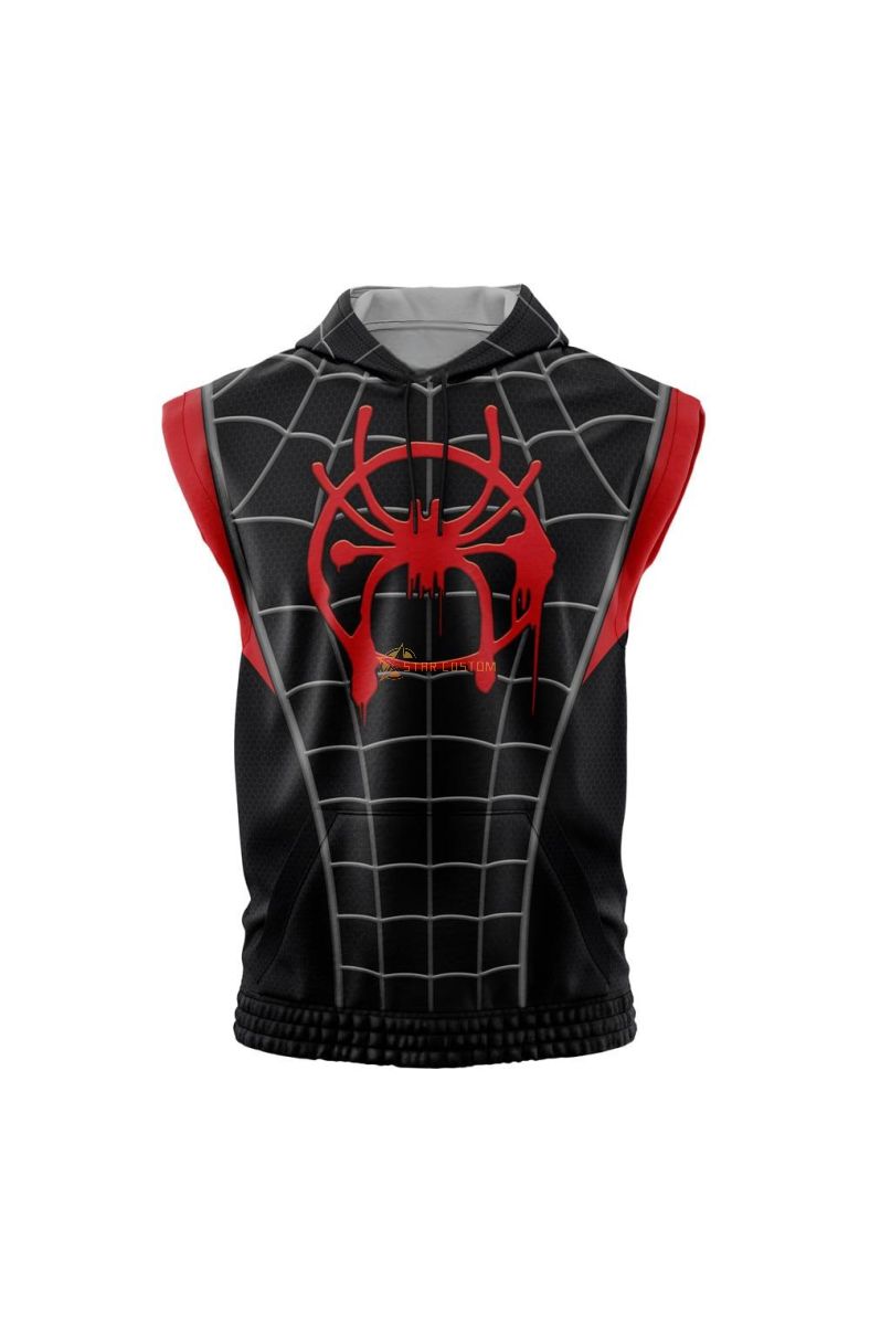 Miles Morales Spiderman Marvel Sleeveless Hoodie