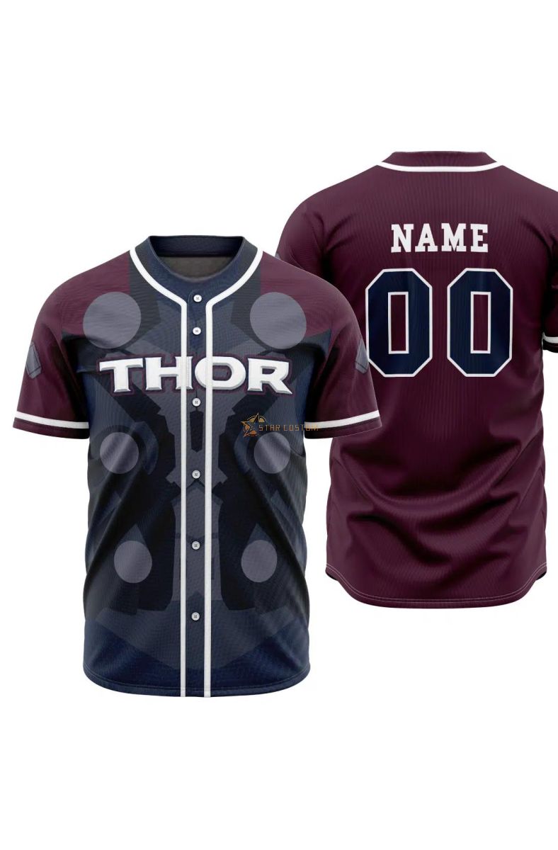 Personalized Thor Marvel Baseball Jersey