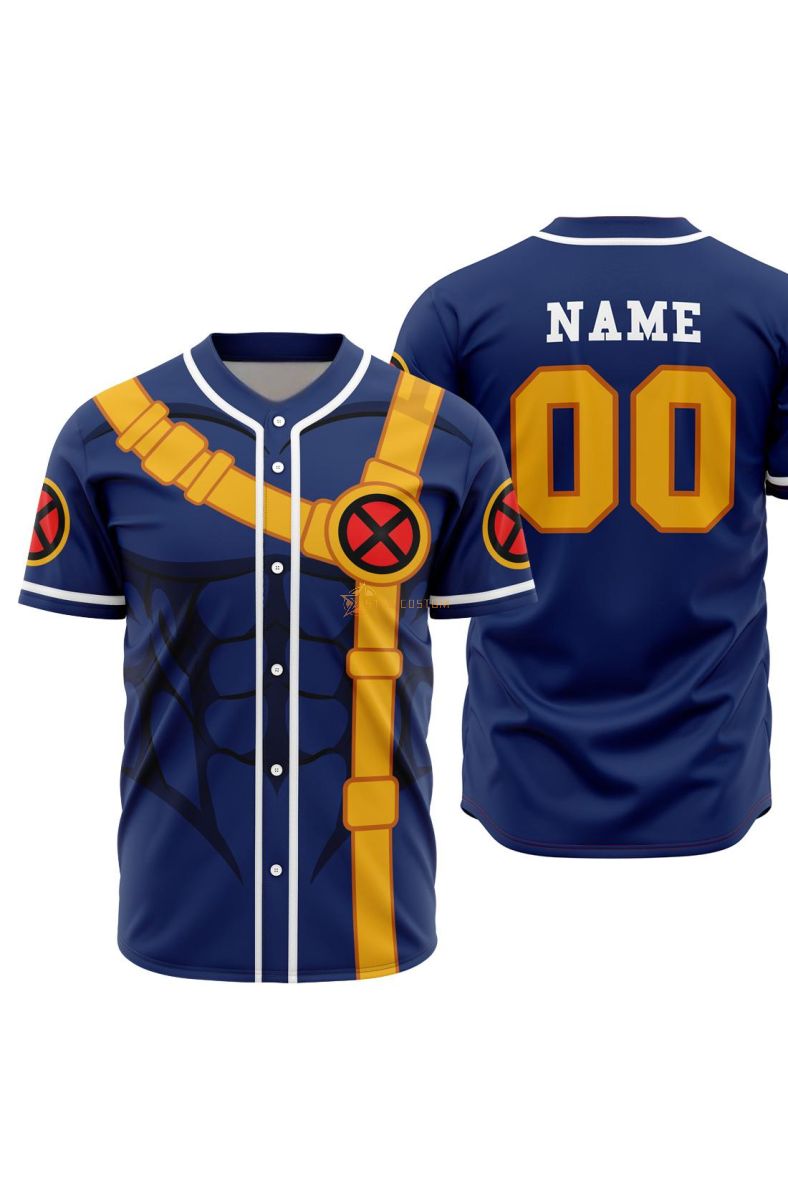 Personalized Cyclops X-Men Marvel Baseball Jersey