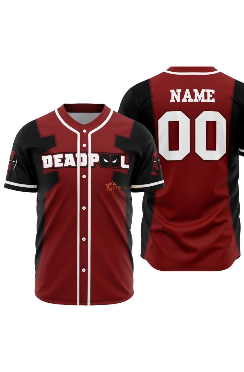 Personalized Deadpool Marvel Baseball Jersey