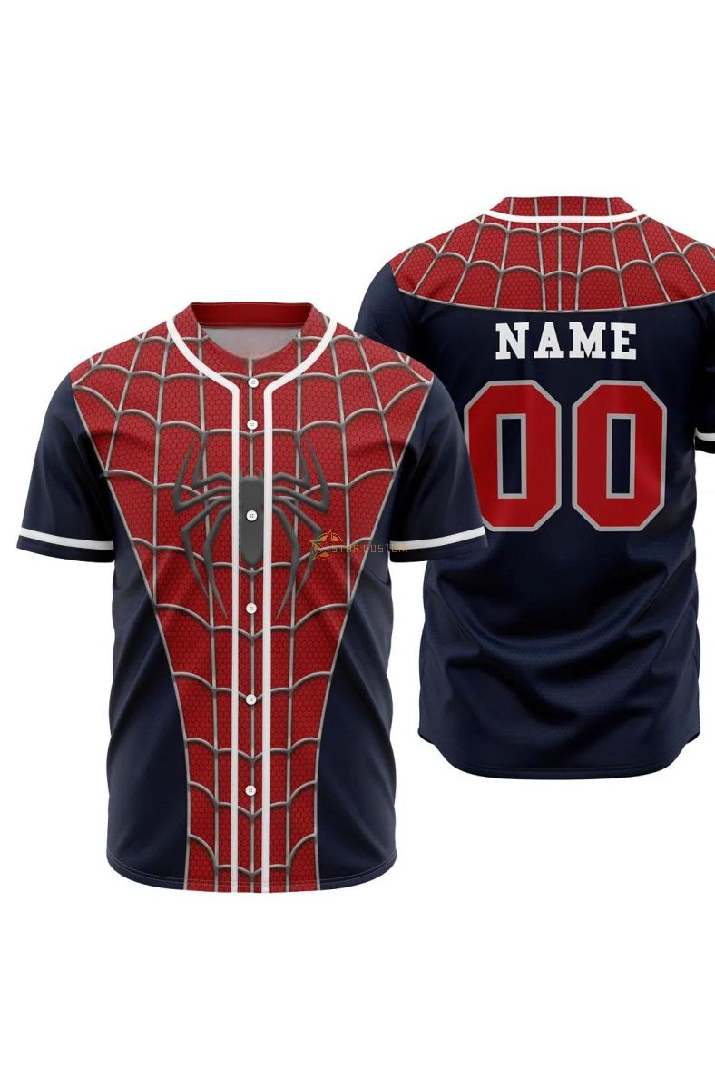Personalized Spiderman Cosplay Marvel Baseball Jersey
