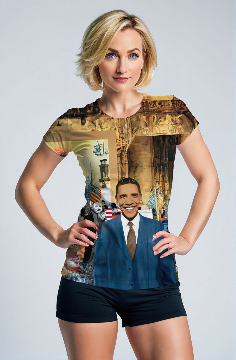 Comfortable Stylish Obama Presidential Memorial Yellow TShirt