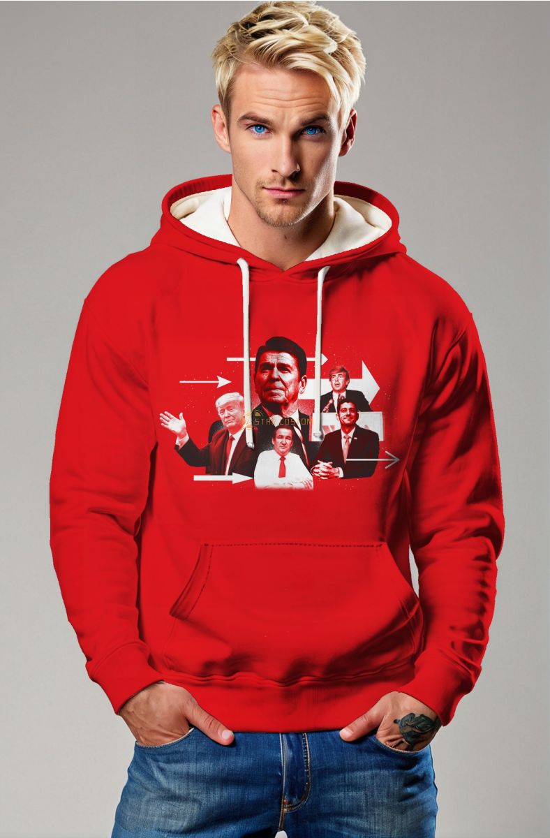 Red Presidential Memorial Portrait Hoodie