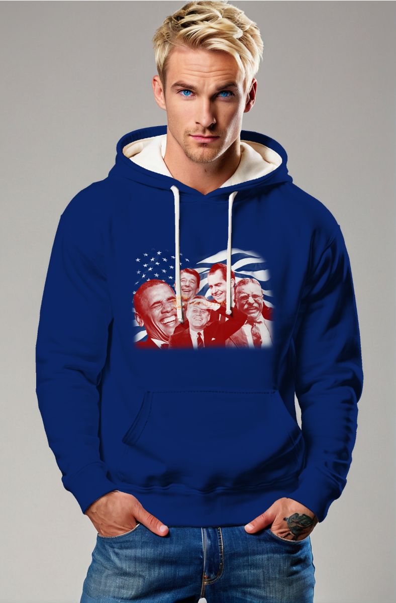 Blue Graphic Presidential Memorial Hoodie
