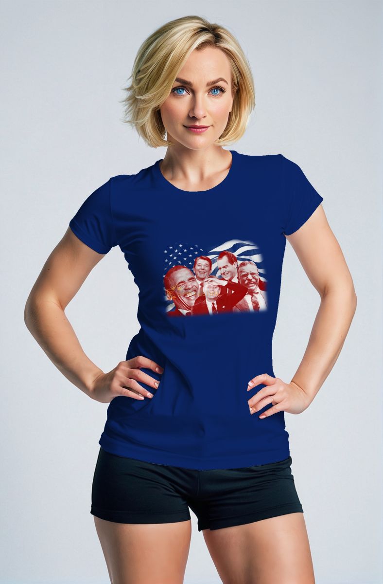 Presidential Memorial Blue Red Graphic TShirt