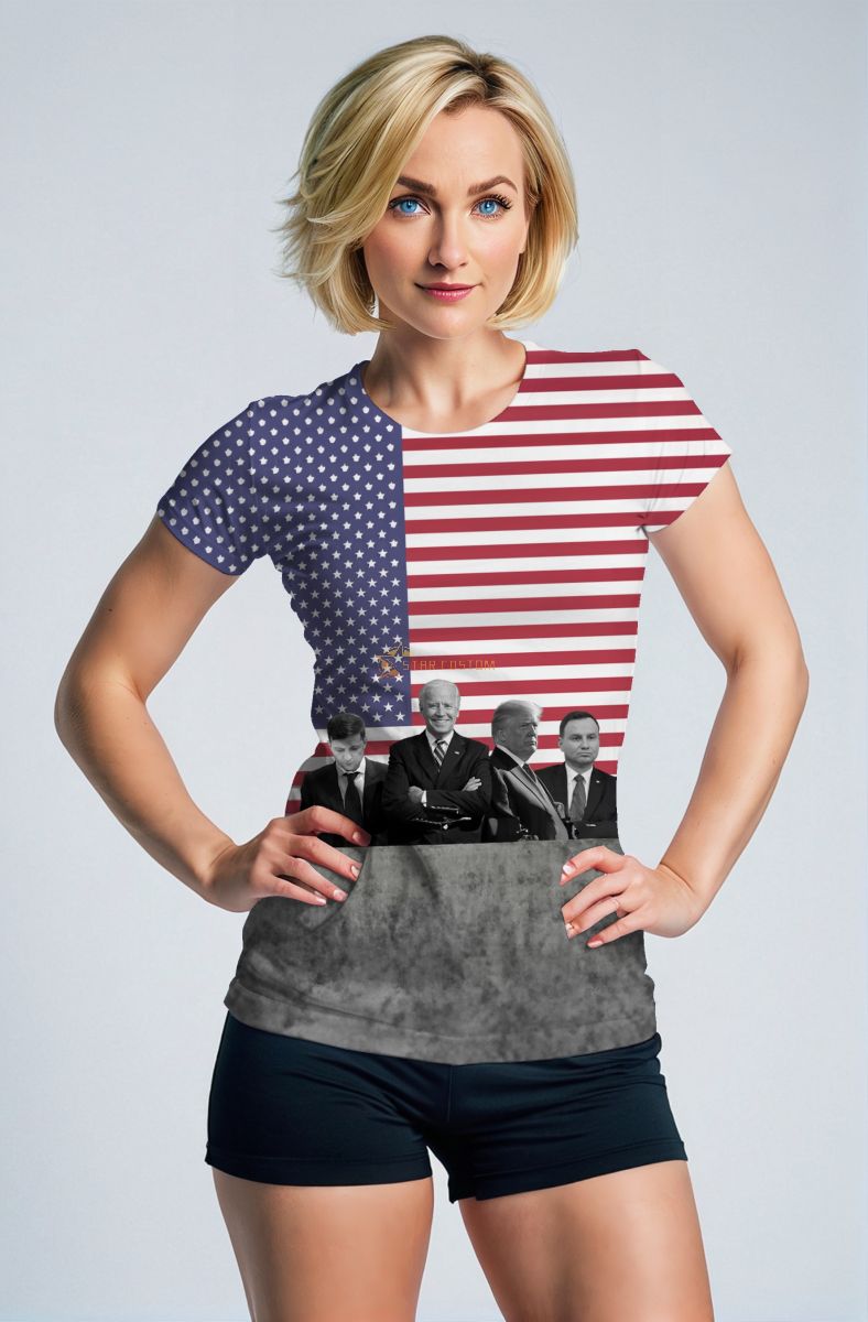 Giant American Flag Presidents Red Comfort T-Shirt