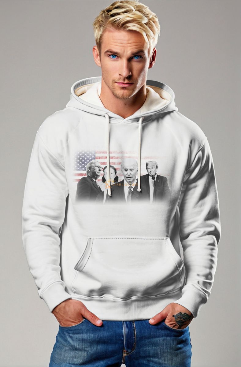 White Retro Comfortable Presidential Memorial Hoodie