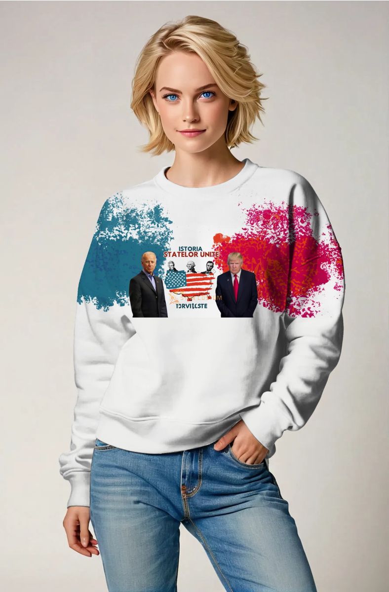 Presidential Memorial Graphic Sweatshirt American Flag Map Print