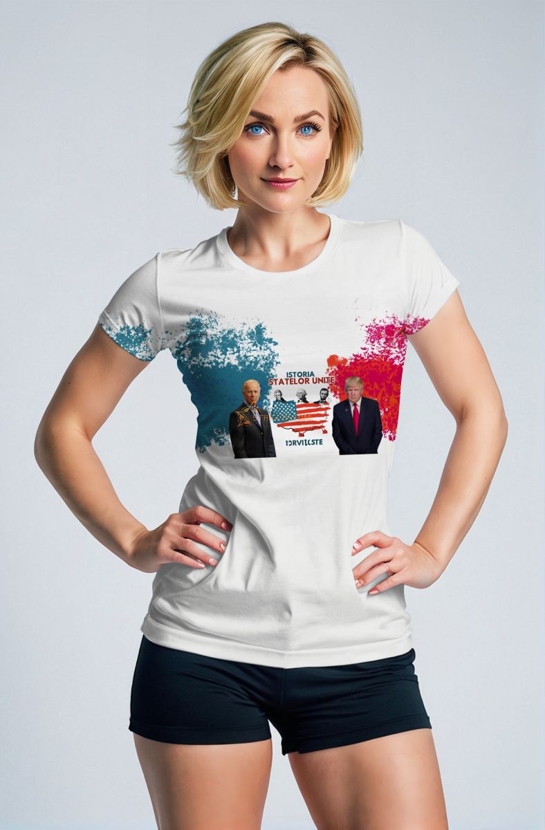 Unique Presidential Map Print White TShirt