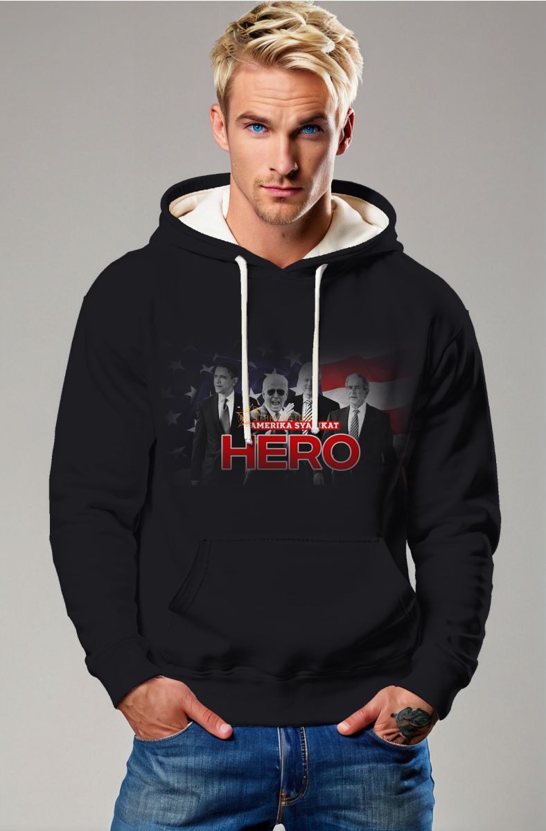 Black Presidential Memorial Hoodie With Hero Print