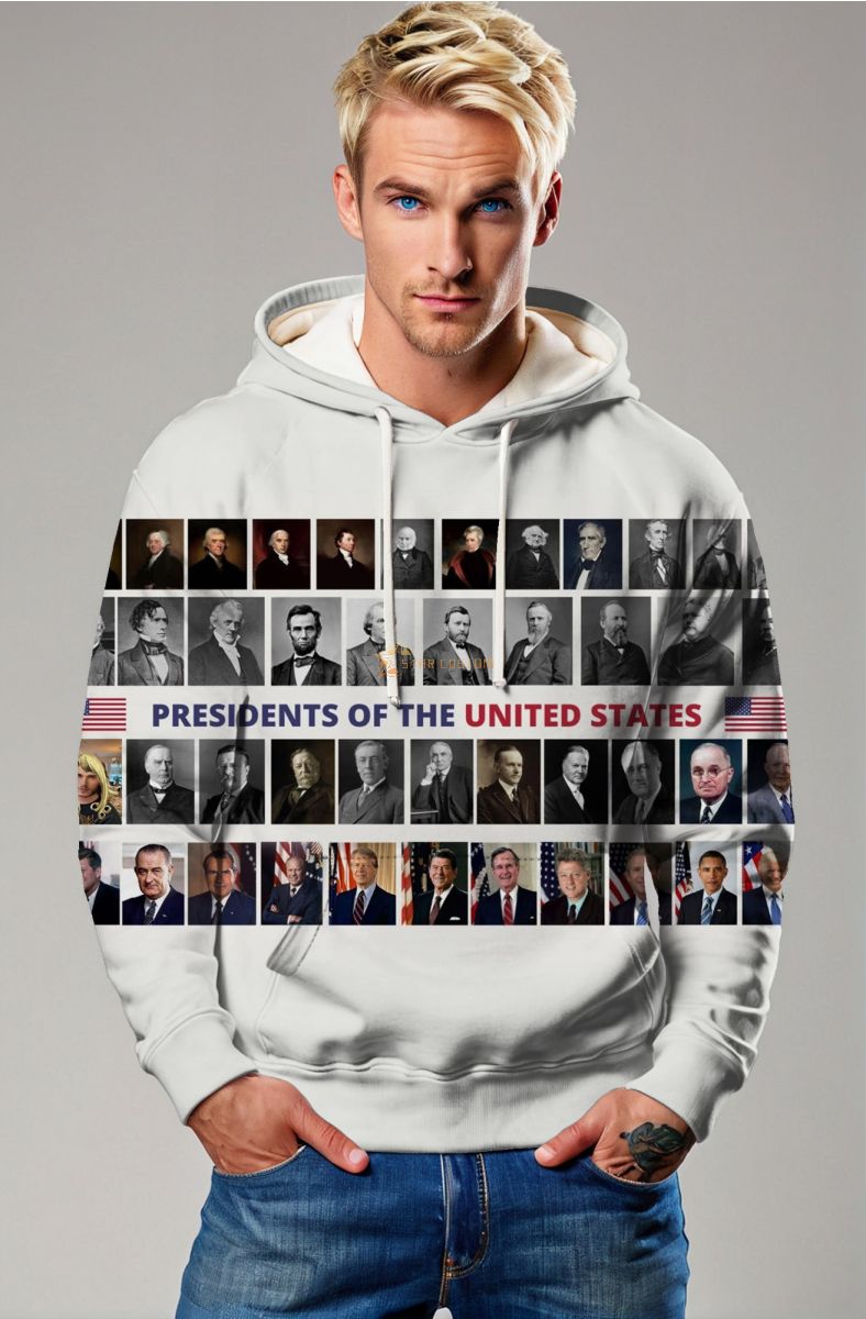 Casual Comfortable White Presidential Memorial Hoodie