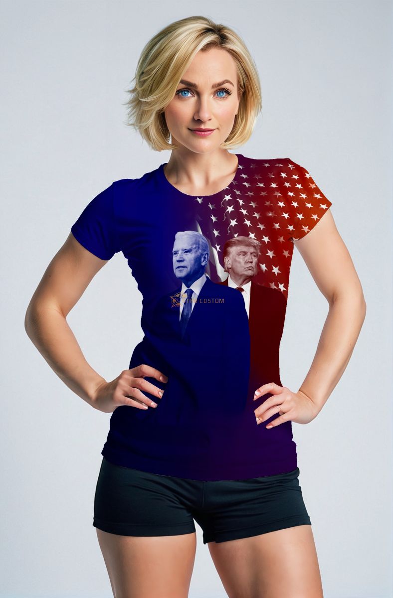 Presidential Memorial Star Print Blue Red Graphic TShirt