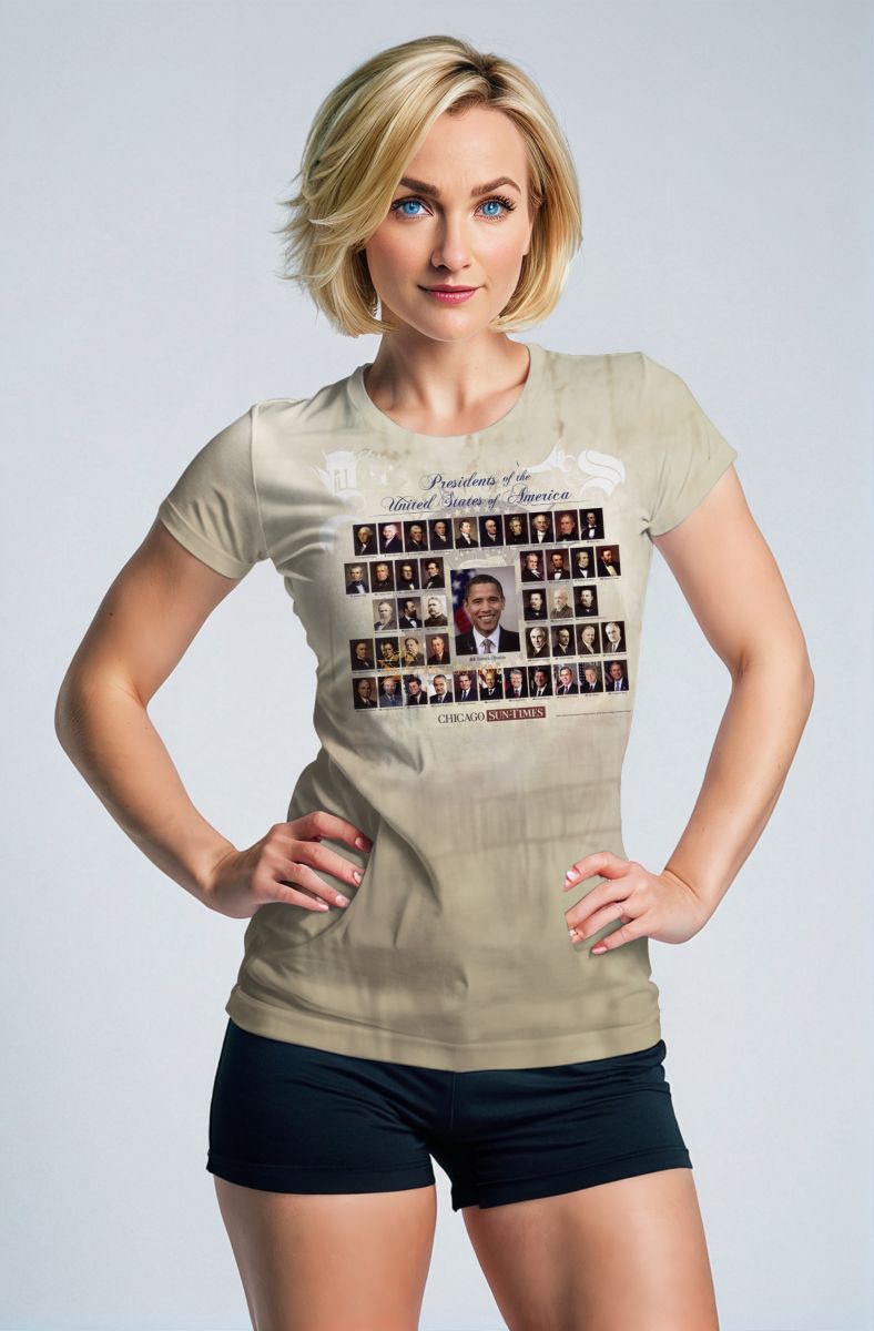 Presidential Portrait Blue Stylish Stamp Print TShirt