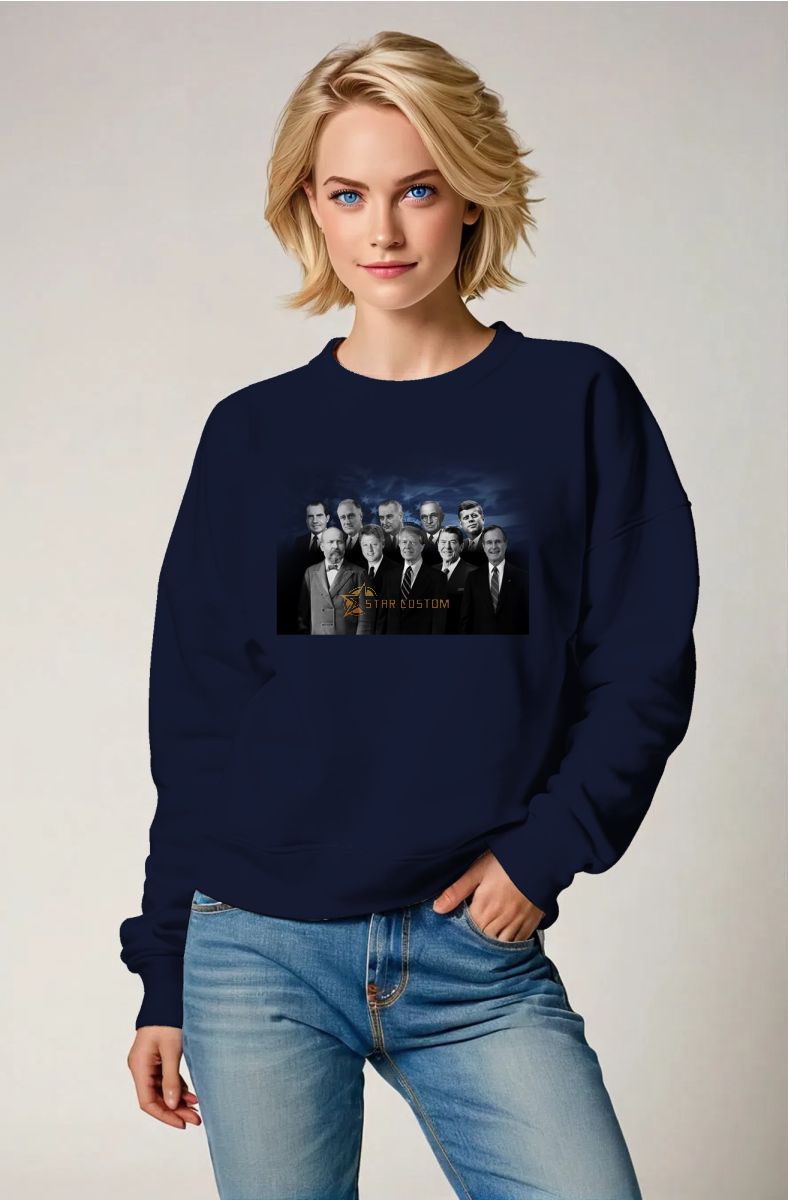 Presidential Portrait Blue Crewneck Sweatshirt