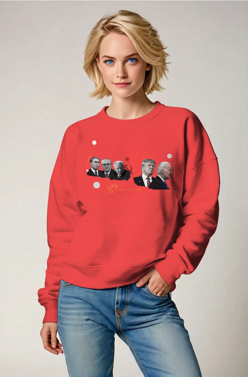 Red Comfy Cute Presidential Character Sweatshirt