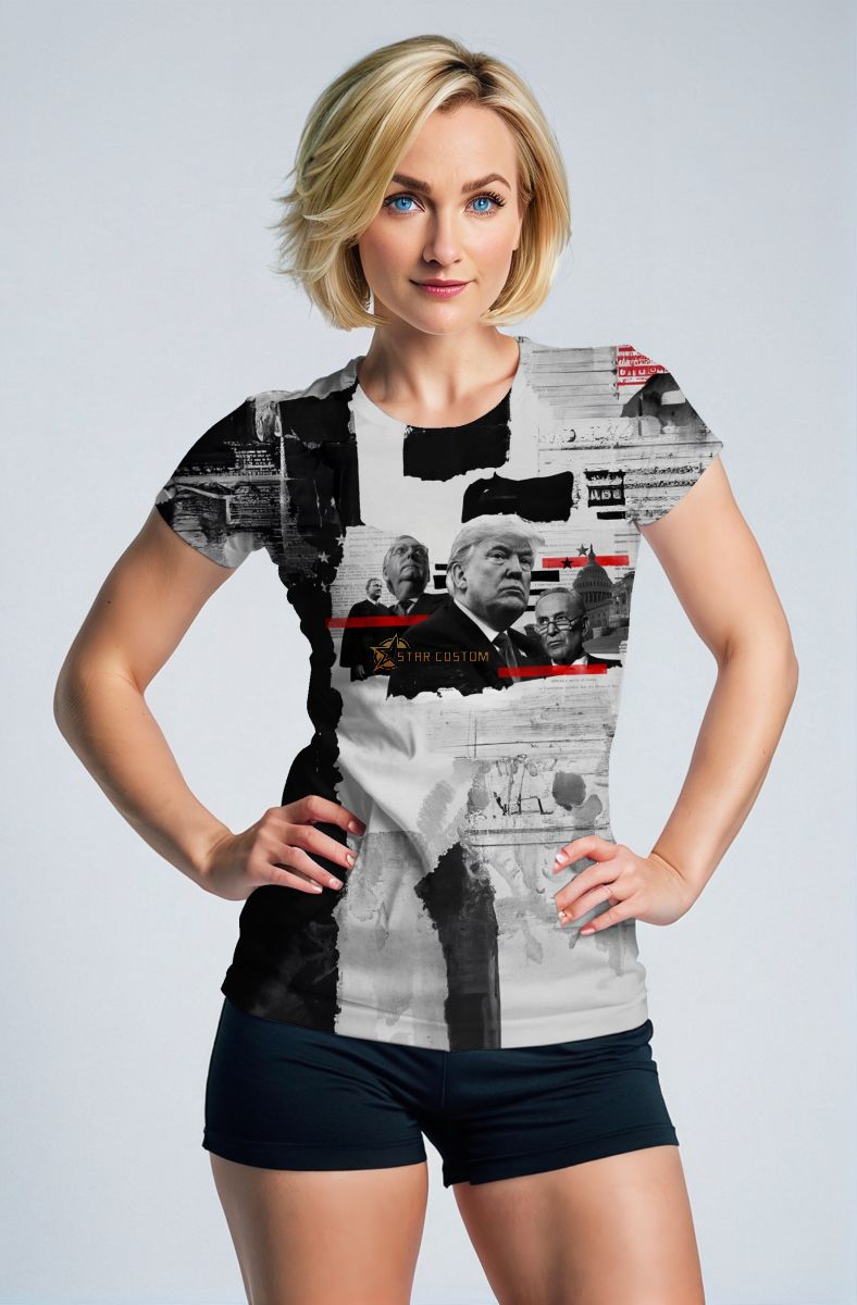 Trendy Black Presidential Print Graphic Tee